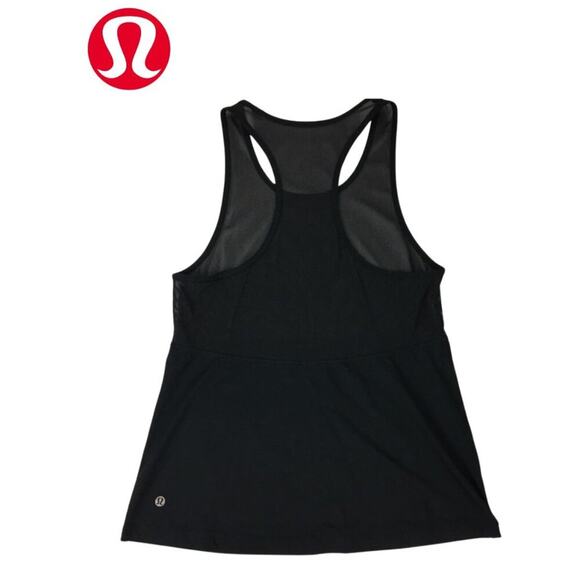 lululemon athletica Tops - Lululemon Half-Mesh Tank, Black | Size 4-6